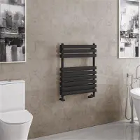 Eastbrook Tunstall dubbele handdoekradiator 60x80cm 742W zwart mat