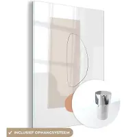 MuchoWow Glasschilderij 120x160 cm - Schilderij acrylglas - Minimalisme - Pastel - Abstract - Foto op glas - Schilderijen
