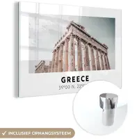 MuchoWow Glasschilderij 180x120 cm - Schilderij acrylglas - Parthenon - Griekenland - Athene - Foto op glas - Schilderijen
