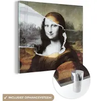 MuchoWow Glasschilderij 50x50 cm - Schilderij acrylglas - Mona Lisa - Da Vinci - Oude Meesters - Foto op glas - Schilderijen