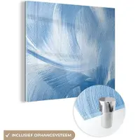 MuchoWow Glasschilderij 50x50 cm - Schilderij acrylglas - Blauw - Acrylverf - Design - Foto op glas - Schilderijen