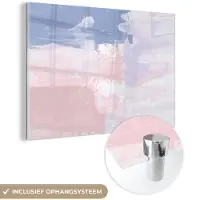 MuchoWow Glasschilderij 180x120 cm - Schilderij acrylglas - Pastel - Design - Verf - Foto op glas - Schilderijen