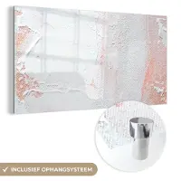 MuchoWow Glasschilderij 40x20 cm - Schilderij acrylglas - Verf - Abstract - Design - Foto op glas - Schilderijen
