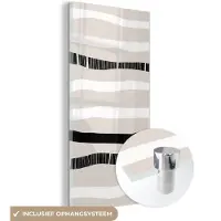 MuchoWow Glasschilderij 40x80 cm - Schilderij acrylglas - Lijn - Pastel - Minimalisme - Patronen - Foto op glas - Schilderijen