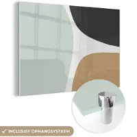 MuchoWow Glasschilderij 150x100 cm - Schilderij acrylglas - Pastel - Minimalisme - Design - Foto op glas - Schilderijen