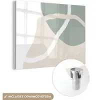 MuchoWow Glasschilderij 80x60 cm - Schilderij acrylglas - Minimalisme - Pastel - Design - Foto op glas - Schilderijen