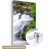 MuchoWow Glasschilderij 20x30 cm - Schilderij acrylglas - Water - Natuur - Waterval - Foto op glas - Schilderijen