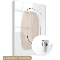 MuchoWow Glasschilderij 120x160 cm - Schilderij acrylglas - Minimalisme - Design - Pastel - Foto op glas - Schilderijen