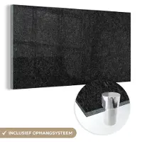MuchoWow Glasschilderij 120x60 cm - Schilderij acrylglas - Zwart - Graniet - Design - Steen - Foto op glas - Schilderijen