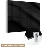 MuchoWow Glasschilderij 80x60 cm - Schilderij acrylglas - Zwart - Grijs - Design - Textuur - Foto op glas - Schilderijen