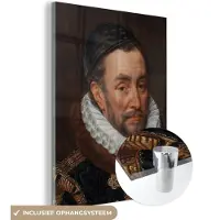 MuchoWow Glasschilderij 90x120 cm - Schilderij acrylglas - Willem van Oranje - Schilderij van Adriaen Thomasz. - Foto op glas - Schilderijen