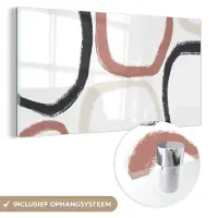 MuchoWow Glasschilderij 40x20 cm - Schilderij acrylglas - Minimalisme - Geometrische vormen - Pastel - Patronen - Foto op glas - Schilderijen