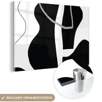 MuchoWow Glasschilderij 90x60 cm - Schilderij acrylglas - Abstract - Minimalisme - Design - Foto op glas - Schilderijen