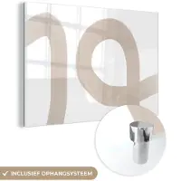 MuchoWow Glasschilderij 30x20 cm - Schilderij acrylglas - Abstract - Pastel - Design - Foto op glas - Schilderijen