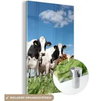 MuchoWow Glasschilderij dieren - Foto op glas - Koeien - Koe - Dieren - Natuur - Weiland - Wanddecoratie - Glasschilderij dieren - Schilderij glas - 60x90 cm - Acrylglas - Muurdecoratie