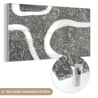 MuchoWow Glasschilderij 80x40 cm - Schilderij acrylglas - Abstract - Minimalisme - Design - Foto op glas - Schilderijen