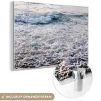 MuchoWow Glasschilderij 60x40 cm - Schilderij acrylglas - Zee - Strand - Zomer - Foto op glas - Schilderijen