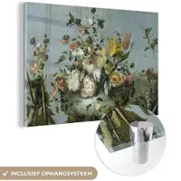 MuchoWow Glasschilderij 30x20 cm - Schilderij acrylglas - Bloemen - Oude Meesters - Olieverf - Foto op glas - Schilderijen