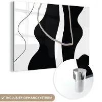 MuchoWow Glasschilderij 60x40 cm - Schilderij acrylglas - Abstract - Minimalisme - Design - Foto op glas - Schilderijen