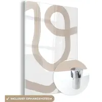 MuchoWow Glasschilderij 30x40 cm - Schilderij acrylglas - Abstract - Pastel - Design - Foto op glas - Schilderijen