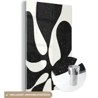 MuchoWow Glasschilderij 20x30 cm - Schilderij acrylglas - Plant - Zwart - Minimalisme - Foto op glas - Schilderijen