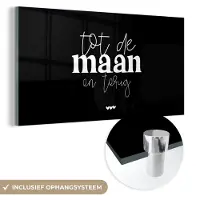 MuchoWow Glasschilderij 40x20 cm - Schilderij acrylglas - Quotes - Tot de maan en terug - Spreuken - Foto op glas - Schilderijen