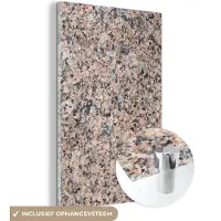 MuchoWow Glasschilderij 40x60 cm - Schilderij acrylglas - Graniet - Steen - Patroon - Design - Bruin - Grijs - Foto op glas - Schilderijen