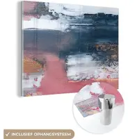 MuchoWow Glasschilderij 40x30 cm - Schilderij acrylglas - Abstract - Verf - Design - Foto op glas - Schilderijen