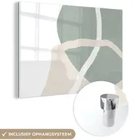 MuchoWow Glasschilderij 90x60 cm - Schilderij acrylglas - Minimalisme - Pastel - Design - Foto op glas - Schilderijen