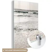 MuchoWow Glasschilderij 40x60 cm - Schilderij acrylglas - Zee - Zomer - Golven - Foto op glas - Schilderijen
