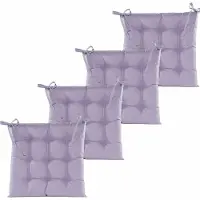 Anna's Collection Stoelkussen gewatteerd - 6x - lila paars - 38 x 38 cm - binnen/buiten