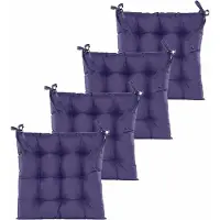 Anna's Collection Stoelkussen gewatteerd - 4x - paars - 38 x 38 cm - binnen/buiten