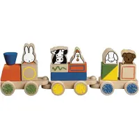 Bambolino toys Nijntje houten speelgoed blokkentrein, trein met blokken - peuter kleuter educatief speelgoed - vanaf 1,5 jaar - cadeau tip