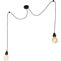 QAZQA Moderne hanglamp zwart 2-lichts - Cava