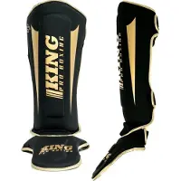 King Pro Boxing Scheenbeschermers KPB/SG REVO 6 Zwart Goud XL = Scheenbeen Lengte 36 cm