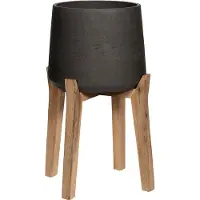 Pottery Pots Bloempot Rough Patt XXL Feet High Black washed 43,5 x 65 cm