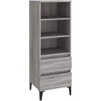 vidaXL Hoge kast 40x36x110 cm bewerkt hout grijs sonoma