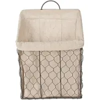 Clayre & Eef Opbergmand 23x9x37 cm Bruin Beige Ijzer Textiel Mand Bruin Mand