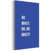 MuchoWow Wanddecoratie Metaal - Aluminium Schilderij Industrieel - Quotes - No Mikey, no, no, Mikey! - Blauw - 80x120 cm - Dibond - Foto op aluminium - Industriële muurdecoratie - Voor de woonkamer/slaapkamer