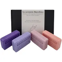 Savon De Marseille Zeep brievenbuscadeau: Lavendel, Ambre Boisée, Roos, Violet zepen, Cadeautje voor haar - valentijn cadeau -