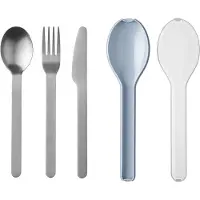 Mepal - Ellipse bestekset 3-delig - Mes. vork en lepel - RVS - Vivid blue