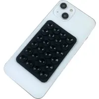 Peachy Zuignap matje Anti-slip telefoonhouder Silicone zwart