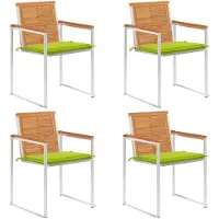 vidaXL Tuinstoelen 4 st met kussens massief acaciahout