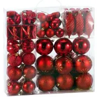 Casaria Kerstballen Mix - Set van 103 Stuks - Rood