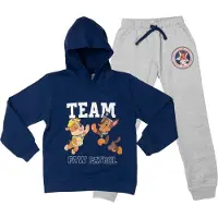 Paw Patrol Set - Lounge set / Joggingpak / Vrijetijdspak - Hoodie+Broek - Team - Blauw/Grijs - Maat 122/128