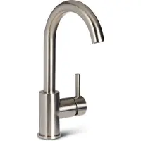 BLUE LABEL Brondby XL Wastafelkraan Hoog C-uitloop - Geborsteld Nikkel PVD - Zonder Waste - Messing - Kranen, Wastafelkranen, Opbouw Wastafelkranen