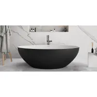 Ideavit Solidellipse Vrijstaand Solid Surface Bad Mat Zwart 180x88cm - Baden, Vrijstaande Baden