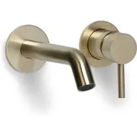 BLUE LABEL Brondby XL Inbouw Wastafelkraan 18cm - Geborsteld Goud PVD - Messing - Kranen, Wastafelkranen, Inbouw Wastafelkranen - 8711802004289