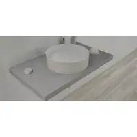Ideavit Opbouwwastafel solidthin 40x40x12.5 cm solid surface mat pebble grey