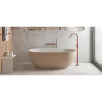 Ideavit Solidera Vrijstaand Bad 150x76cm - Solid Surface - Beige / Grijs - Baden, Vrijstaande Baden